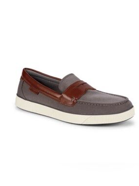 Cole Haan Men’s Nantucket 2.0 Gray Camvas Penny Loafer, Sz 10M, NWOB